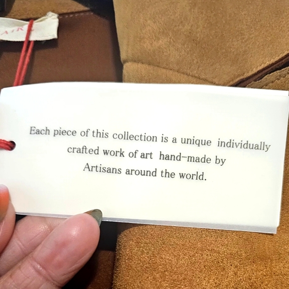 NEW Solitaire Brown Faux Suede Long Jacket Single Button - Picture 6 of 8